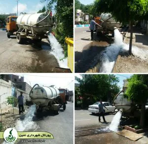 شستشو و تنظیف جوبهای سطح شهر توسط واحد خدمات شهری شستشو و تنظیف جوبهای سطح شهر توسط واحد خدمات شهری