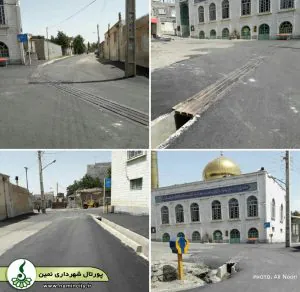 اجرای عملیات ترمیم و اجرای روکش آسفالت قسمتی از محله امام حسین (گونی)