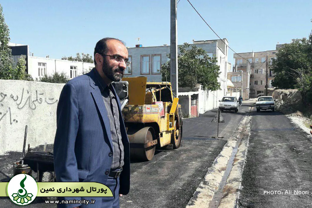 عملیات آسفالت کوچه شفق محه سرهنگ