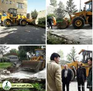 گزارش تصویری از آغاز عملیات اجرایی پروژه احداث زمین ورزشی بسکتبال و محوطه بازی کودکان در مجاورت شهرداری نمین