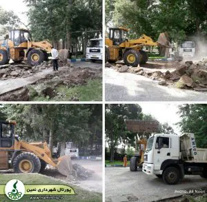 گزارش تصویری از آغاز عملیات اجرایی پروژه احداث زمین ورزشی بسکتبال و محوطه بازی کودکان در مجاورت شهرداری نمین