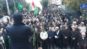 تجمع بزرگ عزاداران حسینی شهر نمین در خیابان امام خمینی (ره) این شهر برگزار شد